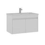Orka Side 85 Cm Kapaklı Lavabolu Banyo Alt Dolabı Beyaz