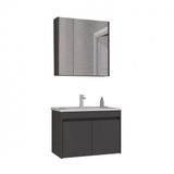 Orka Side 85 cm Mdf Kapaklı Antrasit Banyo Dolabı Takımı