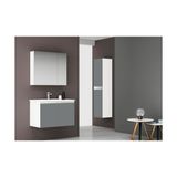 Orka Terme 80 cm Kapaklı Parlak Gri Banyo Dolabı
