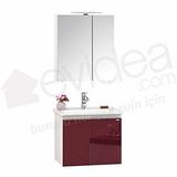 Orka Terme Mürdüm-Beyaz 60 cm Banyo Dolabı