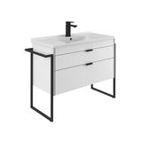 Orka Trio 100 Cm Mdf Çekmeceli Beyaz Ayaklı Banyo Dolabı Alt Modül Lavabo