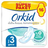 Orkid Extra Hassas Hijyenik Ped Uzun Ekstra (Boy 3) 16 Adet Ped