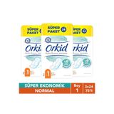 Orkid Extra Hassas Normal ( Boy 1 ) 24 Adet Süper Paket Hijyenik Ped x3