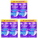 Orkid Günlük Ped Normal Dev Ekonomi Paketi 80 Ped 3lü paket