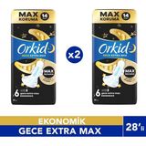 Orkid Hijyenik Ped Ultra Gece Ekstra Max 14'lü 2 Adet