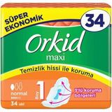 Orkid Maxi 34 Adet Normal Hijyenik Ped Sızıntı Önleyici Teknoloji ile Gün Boyu Konfor - 1