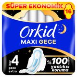 Orkid Maxi Secure Gece Hijyenik Pedleri (Boy 4) 16 Adet Hijyenik Ped