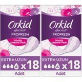Orkid Mesane Pedi Ekstra Uzun Süper Ekonomik Paket 18 Ped (2 paketi)