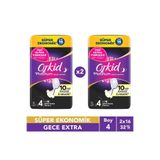 Orkid Platinum Dörtlü Paket Gece Ekstra 16 Adet X2
