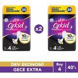 Orkid Platinum Gece Ekstra (Boy 4) 20 Adet Hijyenik Ped 2 Adet