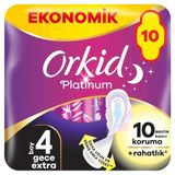 Orkid Platinum Gece Ekstra Hijyenik Ped 10 Adet Ekonomik Paket