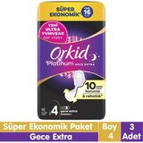 Orkid Platinum Gece Ekstra Süper Ekonomik Paket 16 Parça 48 Adet Ultra İnce Rahatlık