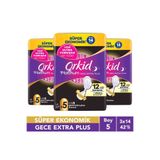 Orkid Platinum Gece Extra Plus (Boy 5) 14 Adet Süper Ekonomik Hijyenik Ped x3