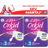 Orkid Platinum Gece ve Gündüz 48'li Cesaret Paketi Dev Avantaj Hijyenik Ped (Boy 3)
