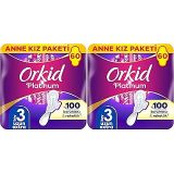 Orkid Platinum Hijyenik Ped Anne Kız Paketi Uzun Extra (Boy 3) Dev Ekonomik Paket 60 Adet Ped (2 paketi)