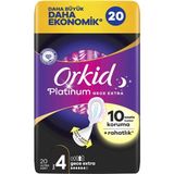 Orkid Platınum Hijyenik Ped Dörtlü Gece Ekstra 20LI 3'li Ekonomik Paket - 3 Adet - 20 LI