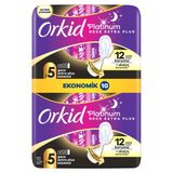 Orkid Platinum Hijyenik Ped Gece Ekstra Plus (Boy 5) Ekonomik Paket 10 Adet Ped