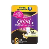 Orkid Platinum Hijyenik Ped Gece Ekstra Plus (Boy 5) Süper Ekonomik Paket 14 Adet Ped