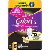 Orkid Platinum Hijyenik Ped Süper Ekonomik Gece Extra Plus (Boy 5) 14 Adet Ped