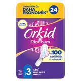 Orkid Platinum Hijyenik Ped Uzun Extra (Boy 3) 24 Adet Ped