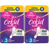 Orkid Platinum Hijyenik Ped Uzun Extra (Boy 3) Süper Ekonomik Paket 16 Adet Ped (2 paketi)