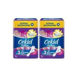Orkıd Platinum Kokulu Hijyenik Ped Boy 3 Gece & Gunduz 5’Li Rahatlik Super Ekonomik 16’Li Paket X 2 Adet