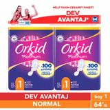 Orkid Platinum Normal 64'lü Cesaret Paketi Dev Avantaj Hijyenik Ped (Boy 1)