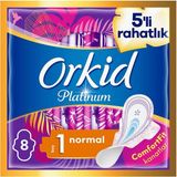 Orkid Platinum Normal 8 Tekli Paket Hijyenik Ped Pamuksu Yüzey ile Üstün Koruma Sağlar