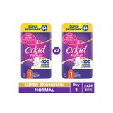 Orkid Platinum Normal (Boy 1) 24 Adet Süper Ekonomik Hijyenik Ped x2