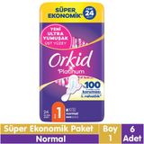 Orkid Platinum Normal Süper Ekonomik Paket 6x24'lü Hijyenik Ped