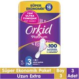 Orkid Platinum Uzun Ekstra 3x16 48 Adet Hijyenik Ped