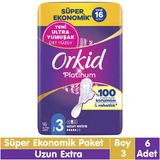 Orkid Platinum Uzun Ekstra 6x16 96 Adet Hijyenik Ped