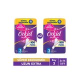 Orkid Platinum Uzun Extra (Boy 3) 16 Adet Süper Ekonomik Hijyenik Ped x2