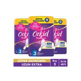 Orkid Platinum Uzun Extra (Boy 3) 16 Adet Süper Ekonomik Hijyenik Ped x3