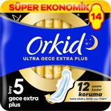 Orkid Ultra Ekstra Dörtlü Paket Gece Ekstra Plus 14 Adet Nefes Alabilen Yüzey ile Konfor