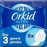 Orkid Ultra Extra Gece 6 Adet Tekli Paket Hijyenik Ped Boy 3 Gece & Gündüz Kullanım İçin