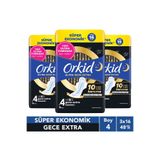 Orkid Ultra Gece Extra (Boy 4) 16 Adet Süper Ekonomik Hijyenik Ped x3
