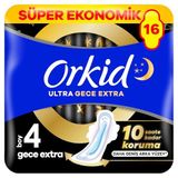 Orkid Ultra Gece Extra (Boy 4) 16 Adet Süper Ekonomik Hijyenik Ped