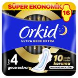 Orkid Ultra Gece Extra (Boy 4) Gece Extra 16 Adet Hijyenik Ped