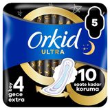 Orkid Ultra Gece Extra (Boy 4) Kanatlı 5 Adet Hijyenik Ped
