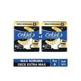 Orkid Ultra Gece Extra Max (Boy 6) 8 Adet Hijyenik Ped x2