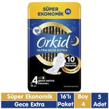 Orkid Ultra Gece Extra Ped 16x5 80 Adet