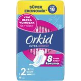 Orkid Ultra Gündüz 18 Adet Süper Hijyenik Ped Uzun Boy 2 ile 8 Saat Koruma Sağlar