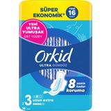 Orkid Ultra Hijyenik Ped 16 Adet Uzun Extra (Boy 3) Süper Ekonomik Paket ile Gün Boyu Konfor