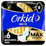 Orkid Ultra Hijyenik Ped Gece Ekstra Max (Boy 6) 8 Adet Ped