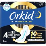 Orkid Ultra Hijyenik Ped Gece Extra (Boy 4) 5 Adet Ped