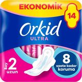 Orkid Ultra Hijyenik Ped Uzun (Boy 2) Ekonomik Paket 14 Adet Ped - Standart