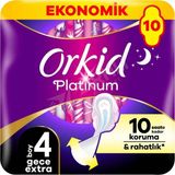 Orkid Ultra Platinum Ekonomik Gece Ekstra Hijyenik Ped 10'Lu