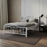 Orkide Çift Kişilik Ferforje Metal Karyola - Beyaz - 140 x 190 cm