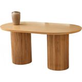 Orkide Naturel Renk Cilalı Mdf Lora Naturel Ahşap Ayak Sabit 160X90 Masa - 160 X 90